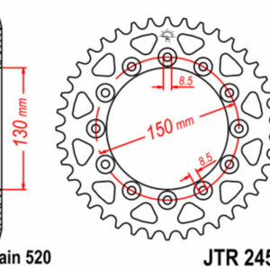 JT JTR245/2.44 Hátsó lánckerék